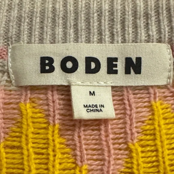 Boden Multicolor Argyle Knit Vest size Medium - Picture 2 of 3